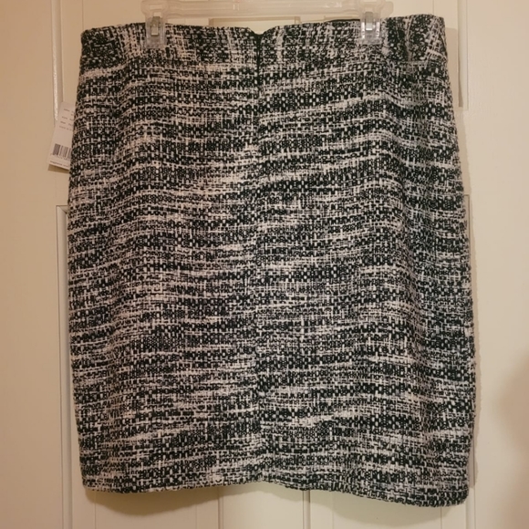 Axcess Liz Claiborne women's skirt tweed cotton blend lined Black/white 16 - Picture 2 of 9